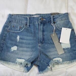 Tractr High Rise Weekender Denim Shorts